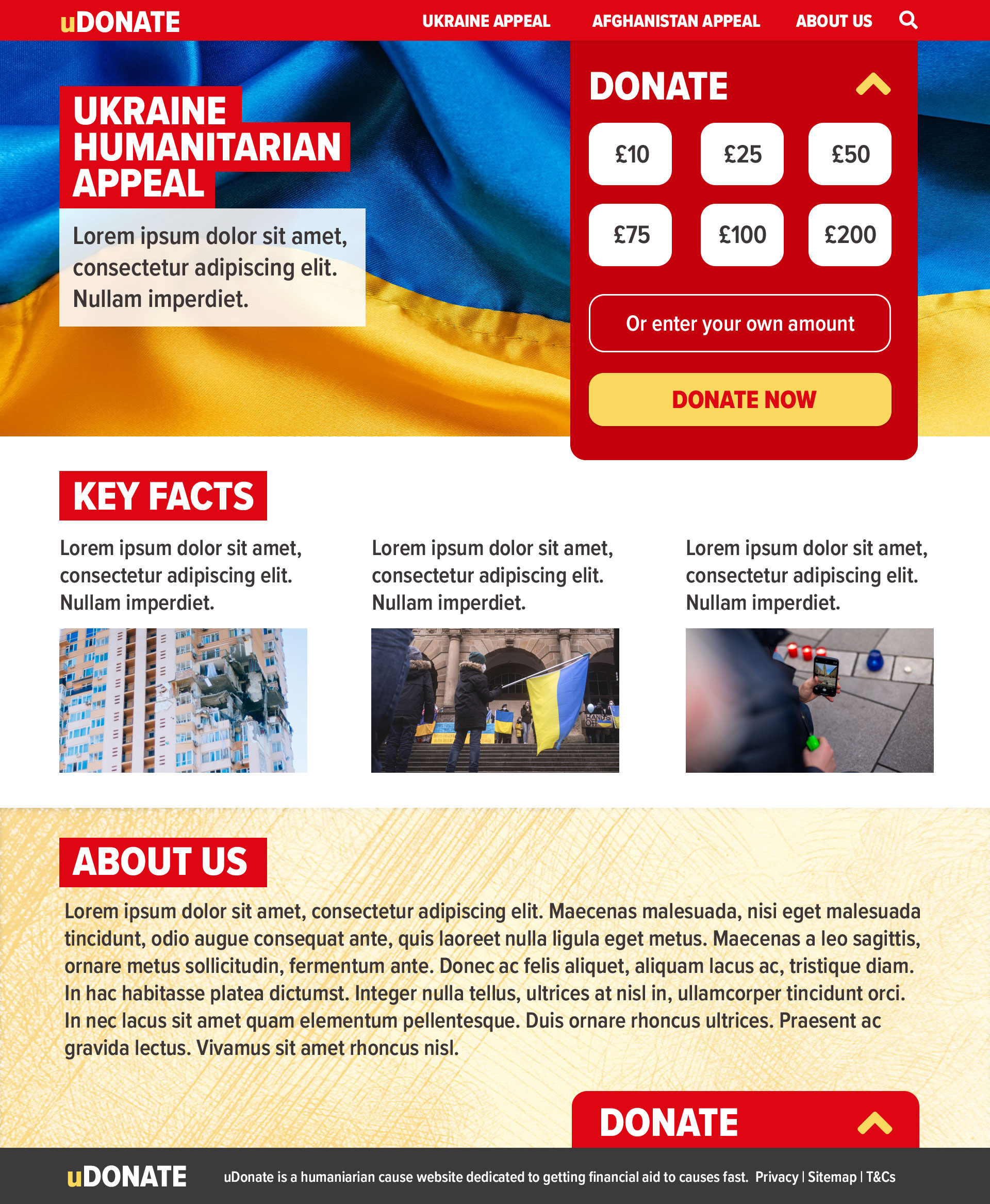 Humanitarian website - high fidelity